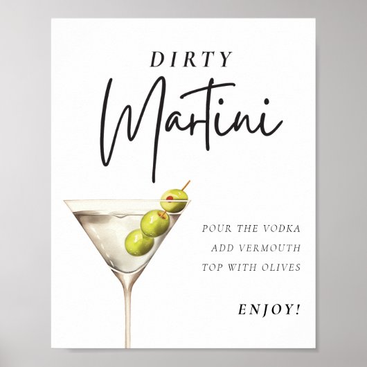Dirty Martini Signature Drink Poster (Vorne)