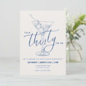 Dirty Martini "Talk Thirty to Me" Erwachsene Gebur Einladung (Stehend Vorderseite)