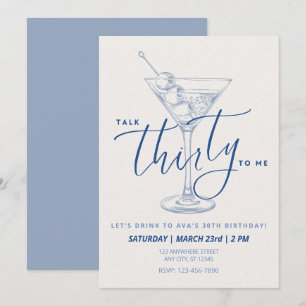 Dirty Martini "Talk Thirty to Me" Erwachsene Gebur Einladung