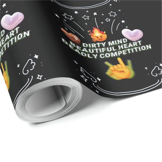 Dirty Mind Beautiful Heart Deadly Competition Geschenkpapier (Rolleneckpunkt)