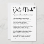 Dirty Minds Brautparty Game Spaß Funny Adult Einladung (Vorderseite)