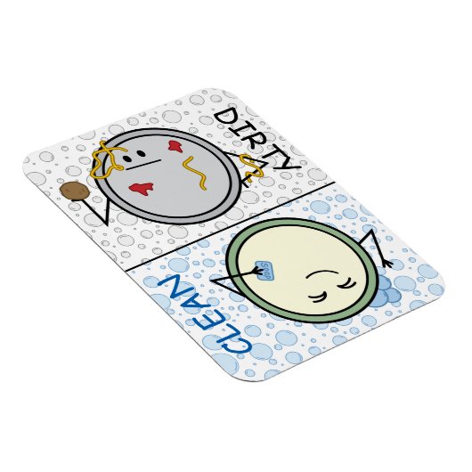 Dirty oder Clean - Geschirrspüler Status Cartoon T Magnet (Rechte Seite)