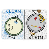 Dirty oder Clean - Geschirrspüler Status Cartoon T Magnet (Horizontal)