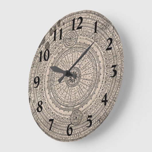 Dirty Old Compass Map Große Wanduhr (Winkel)