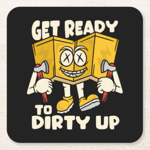 Dirty Outdoor - Camping witzig Rechteckiger Pappuntersetzer
