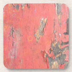 Dirty Peeling Red Paint on Barn Wood Getränkeuntersetzer