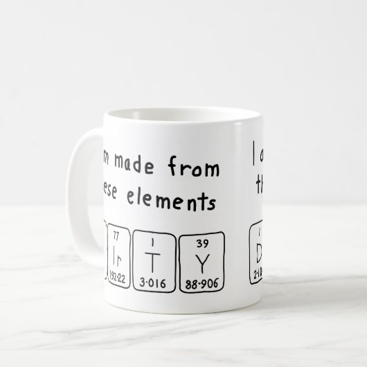 Dirty Periodenname Tasse (Vorderseite Links)