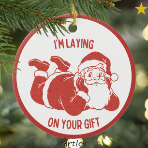 Dirty Retro Style Naughty Weihnachten Keramik Ornament