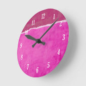 Dirty ripped rosa Papier Runde Wanduhr (Winkel)