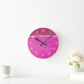 Dirty ripped rosa Papier Runde Wanduhr (Zuhause)