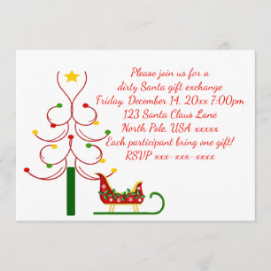 Dirty Santa Christmas Party Geschenkbörse Einladung