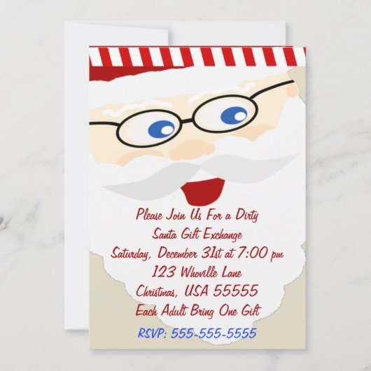 Dirty Santa Gift Exchange - Einladung zu Weihnacht (Vorderseite)