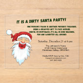 Dirty Santa Gift Exchange mit Laughing Santa Acryleinladungen (Vorderseite)