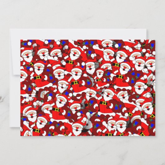 Dirty Santa Gift Exchange mit Santa Pattern Einladung (Rückseite)