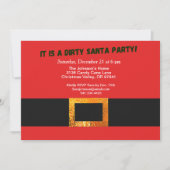 Dirty Santa Red Anzug Party und Santa Pattern Einladung (Vorderseite)