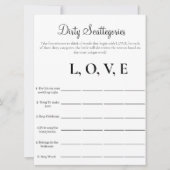 Dirty Scattegories Junggeselinnen-Abschied Einladung (Vorderseite)