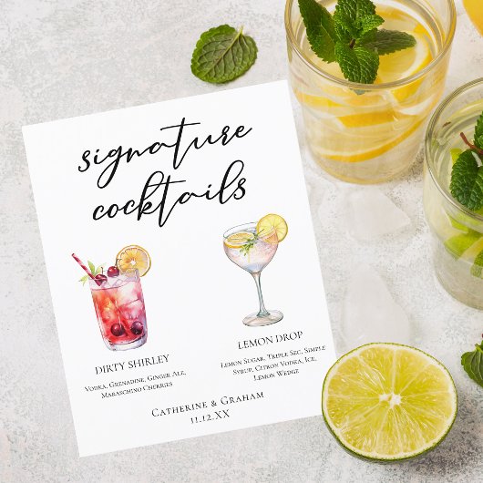 Dirty Shirley Lemon Drop Signature Cocktails Menü