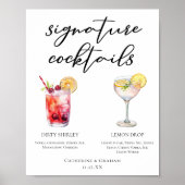 Dirty Shirley Lemon Drop Signature Cocktails Menü Poster (Vorne)