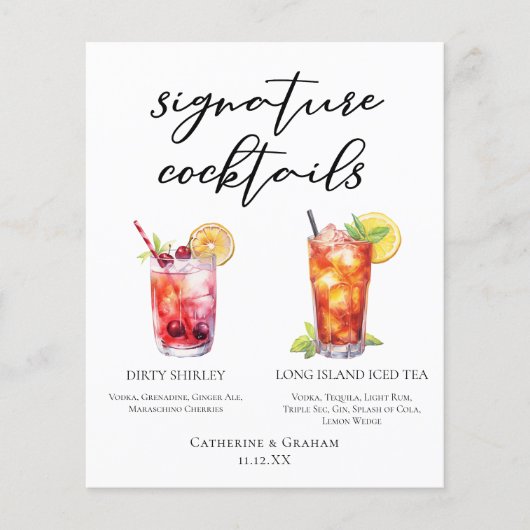 Dirty Shirley Long Island Signature Cocktails Menü (Vorderseite)