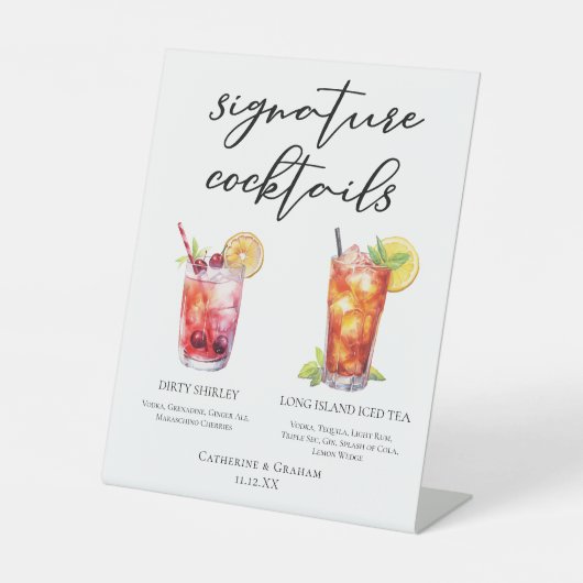 Dirty Shirley Long Island Signature Cocktails Menü Sockelschild (Vorderseite)