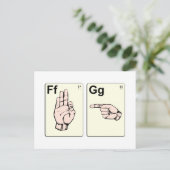 Dirty Sign Language Flash Cards Postkarte (Stehend Vorderseite)