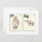 Dirty Sign Language Flash Cards Postkarte (Vorne/Hinten)