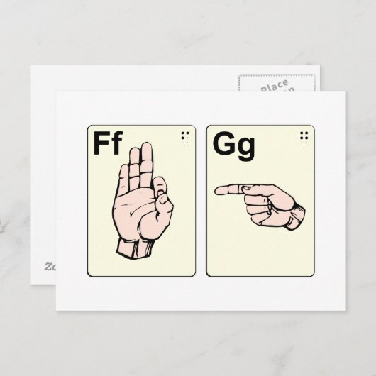 Dirty Sign Language Flash Cards Postkarte (Vorne/Hinten)