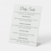 Dirty Soda Bar Sign with Recipes for Wedding Sockelschild (Vorderseite)