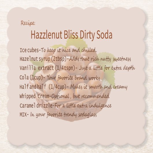 Dirty Soda Hazelnut Bliss Untersetzer (Vorderseite)