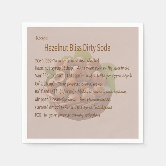 Dirty Soda Hazelnut Napkin Serviette (Vorderseite)