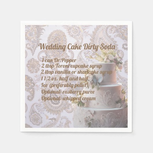 Dirty Soda Wedding Cake Napkin Serviette (Vorderseite)