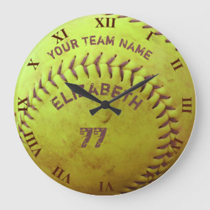 Dirty Softball Name Team Nummer Ball Große Wanduhr