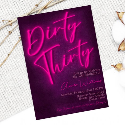 Dirty Thirty - 30. Geburtstag Einladung
