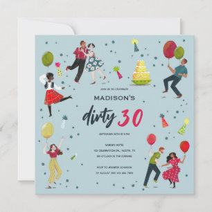 Dirty Thirty 30. Geburtstagseinladung Einladung