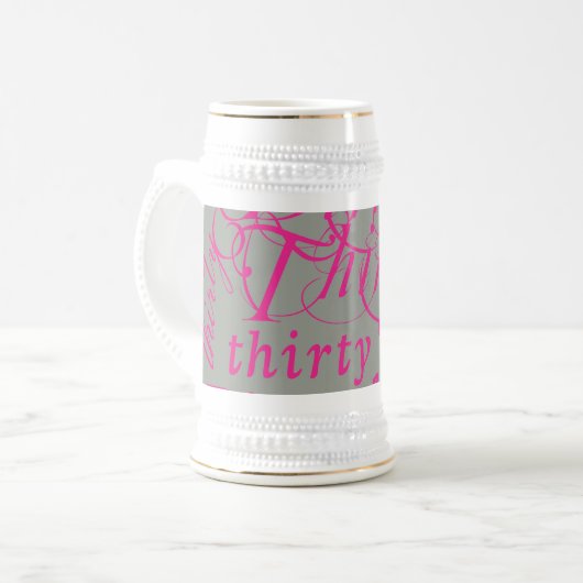 Dirty Thirty Bierglas (Vorderseite Links)