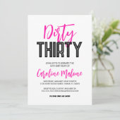 Dirty Thirty Birthday Einladung (Stehend Vorderseite)