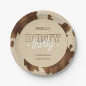 Dirty Thirty Country Western 30th Birthday Party Pappteller (Vorderseite)