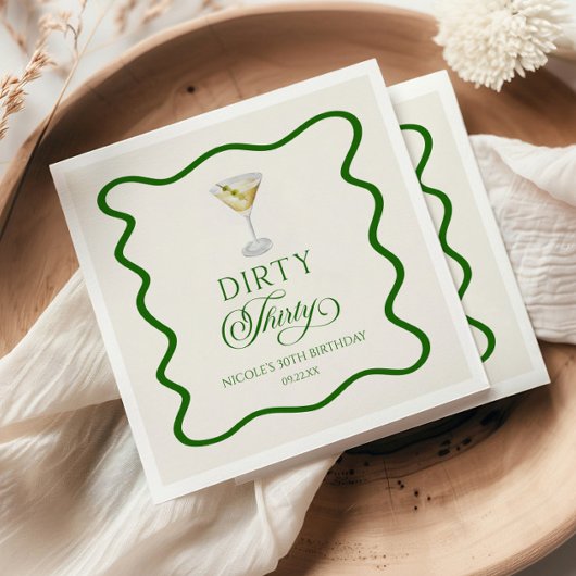 Dirty Thirty Dirty Martini Geburtstagsparty Serviette