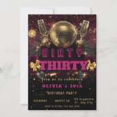 Dirty Thirty Disco Birthday Invitation Einladung (Vorderseite)