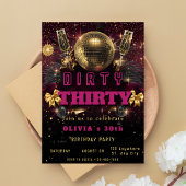 Dirty Thirty Disco Birthday Invitation Einladung