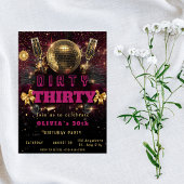 Dirty Thirty Disco Birthday Invitation Einladung
