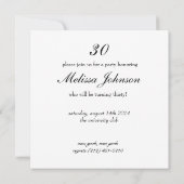 Dirty Thirty Einladung (Rückseite)