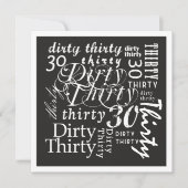 Dirty Thirty Einladung (Vorderseite)