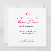Dirty Thirty Einladung (Rückseite)