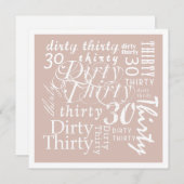 Dirty Thirty Einladung (Vorne/Hinten)