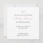 Dirty Thirty Einladung (Rückseite)