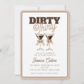 Dirty Thirty Espresso Cocktail 30. Geburtstag Part Einladung (Vorderseite)