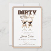 Dirty Thirty Espresso Cocktail 30. Geburtstag Part Einladung (Vorderseite)