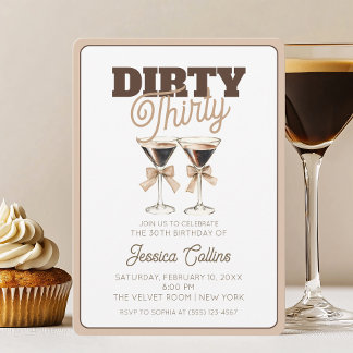 Dirty Thirty Espresso Cocktail 30. Geburtstag Part Einladung