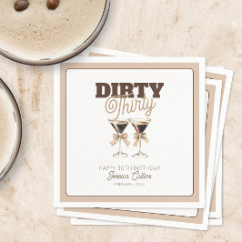 Dirty Thirty Espresso Cocktail 30. Geburtstag Part Serviette